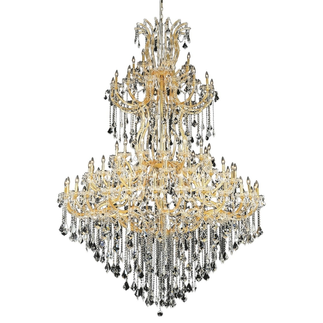 Fleur Illumination Collection Chandelier D:72in H:96in Lt:85 Gold Finish (elegant cut crystals/Gold) - Chandeliers For Bedrooms by Overstock.com
