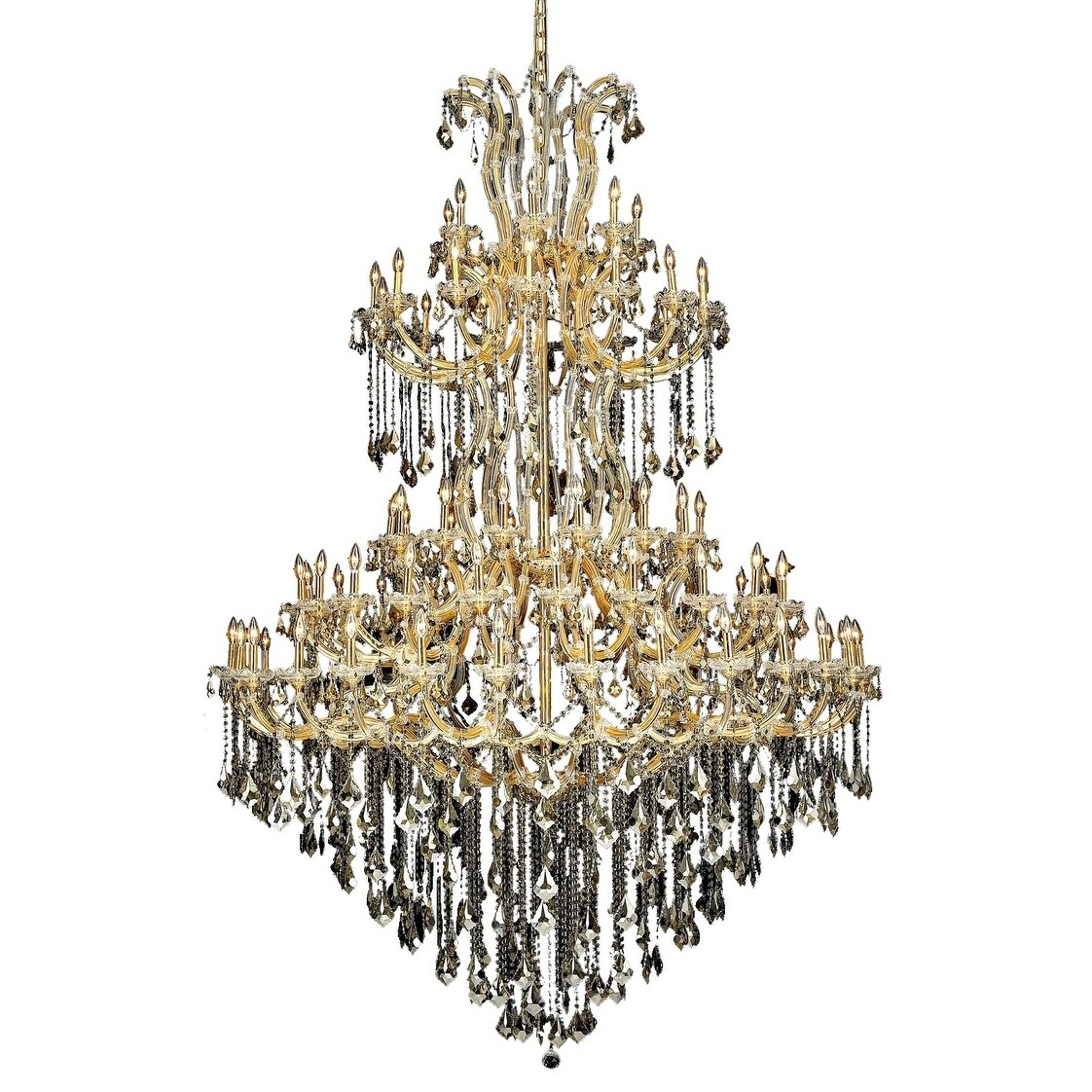 Fleur Illumination Collection Chandelier D:72in H:96in Lt:85 Gold Finish (swarovski elements crystals (golden teak)/Gold) - Chandeliers For Bedrooms by Overstock.com