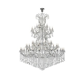 Fleur Illumination Collection Chandelier D:96in H:120in Lt:84 Chrome Finish (Chrome/swarovski elements crystals) - Chandeliers For Bedrooms by Overstock.com