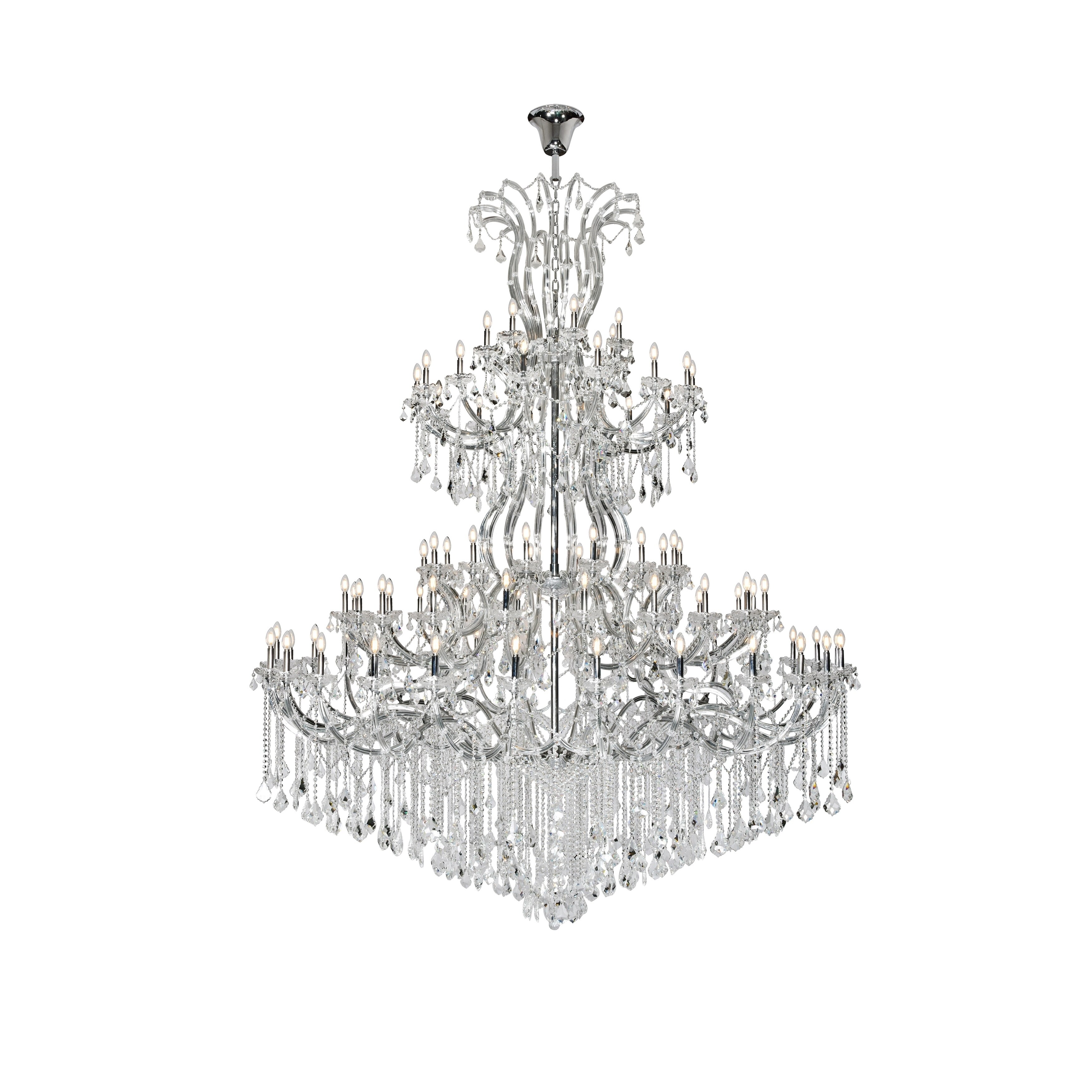 Fleur Illumination Collection Chandelier D:96in H:120in Lt:84 Chrome Finish (elegant cut crystals/Chrome) - Chandeliers For Bedrooms by Overstock.com