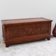 preview thumbnail 4 of 3, International Caravan Windsor Carved Trunk Bench walnut