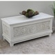 preview thumbnail 2 of 3, International Caravan Windsor Carved Trunk Bench Antique White