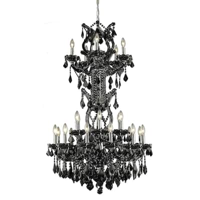 Fleur Illumination Collection Chandelier D:30in H:50in Lt:25 Black Finish