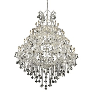 Fleur Illumination Collection Chandelier D:46in H:62in Lt:49 Chrome Finish (Chrome/swarovski elements crystals) - Chandeliers For Bedrooms by Overstock.com