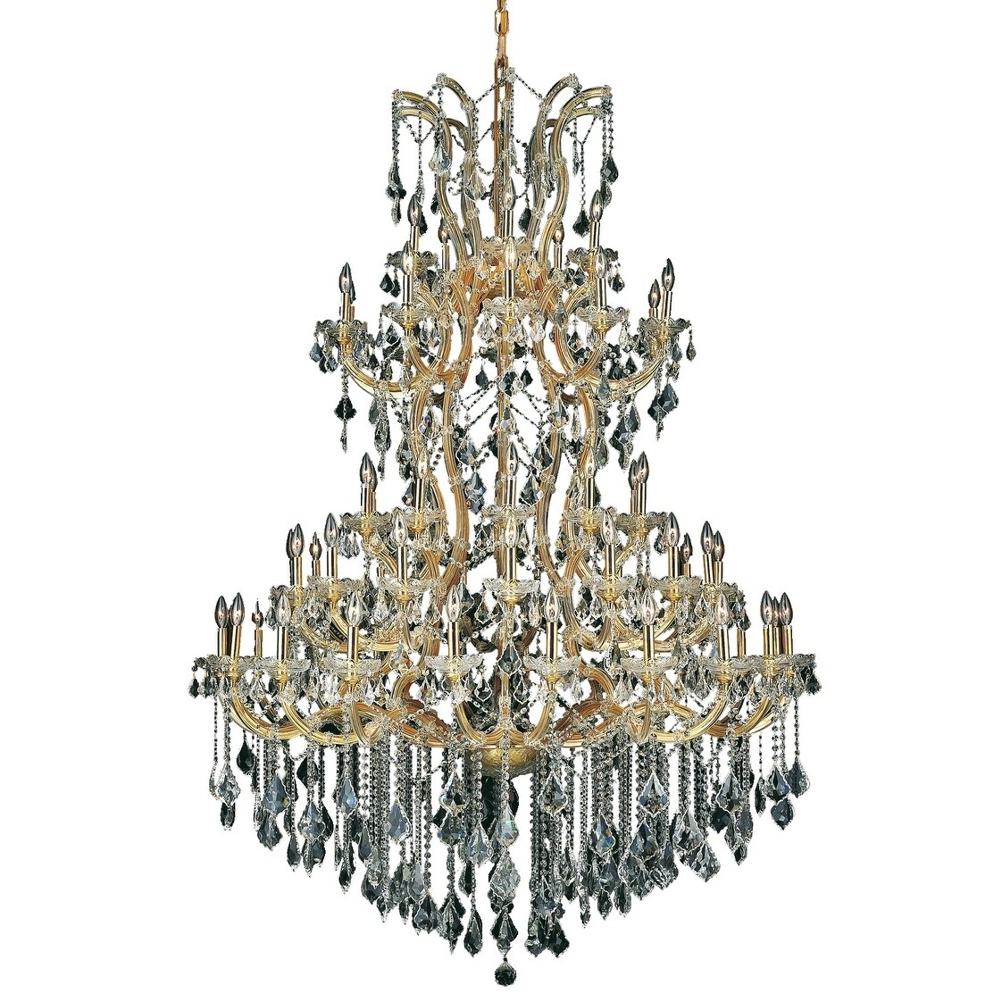 Fleur Illumination Collection Chandelier D:54in H:72in Lt:61 Gold Finish (elegant cut crystals/Gold) - Chandeliers For Bedrooms by Overstock.com