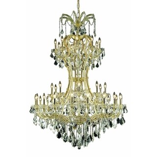 Fleur Illumination Collection Chandelier D:46in H:64in Lt:36 Gold Finish (spectra swarovski crystals/Gold) - Chandeliers For Bedrooms by Overstock.com