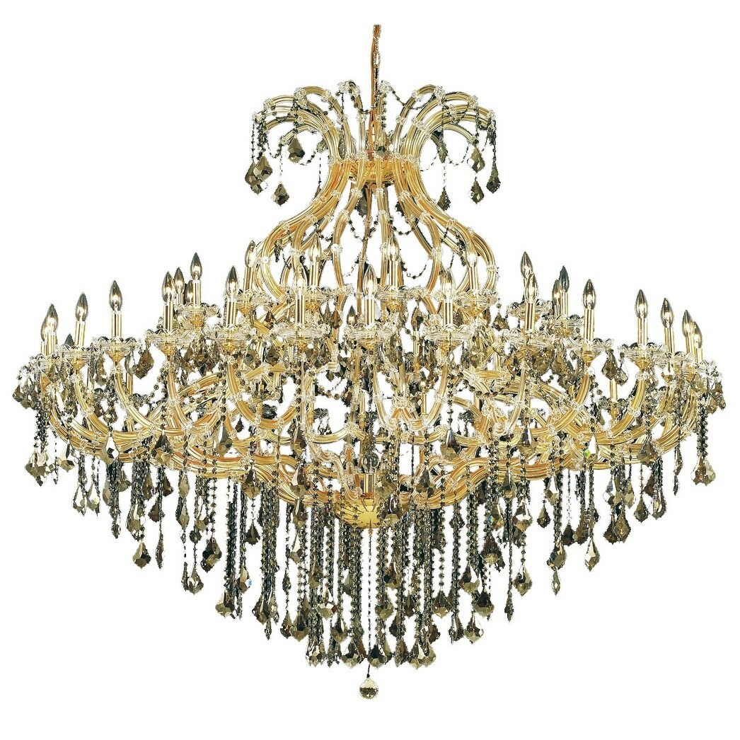 Fleur Illumination Collection Chandelier D:72in H:60in Lt:49 Gold Finish (elegant cut crystals/Gold) - Chandeliers For Bedrooms by Overstock.com