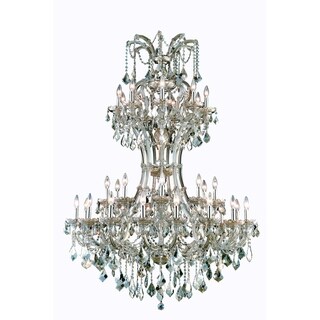 Fleur Illumination Collection Chandelier D:46in H:64in Lt:36 Golden Teak Finish (golden teak/swarovski elements crystals (golden teak)) - Chandeliers For Bedrooms by Overstock.com