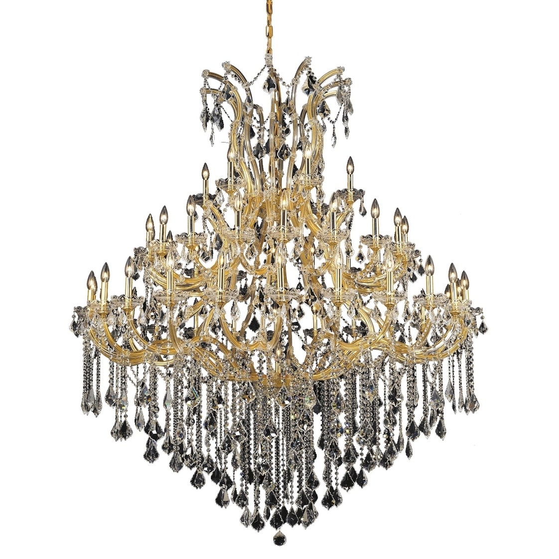 Fleur Illumination Collection Chandelier D:60in H:72in Lt:49 Gold Finish (elegant cut crystals/Gold) - Chandeliers For Bedrooms by Overstock.com