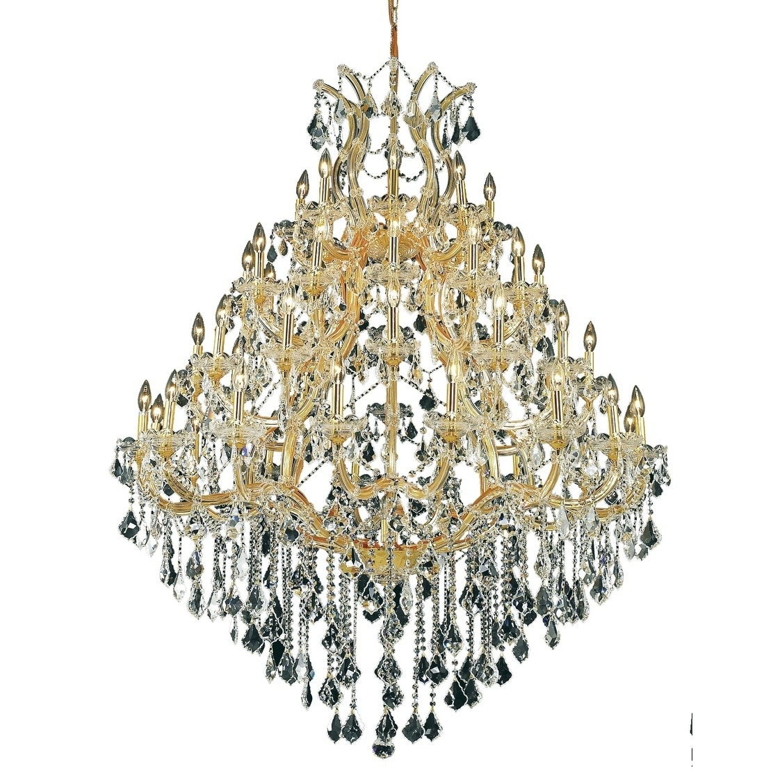 Fleur Illumination Collection Chandelier D:46in H:62in Lt:49 Gold Finish (swarovski elements crystals/Gold) - Chandeliers For Bedrooms by Overstock.com