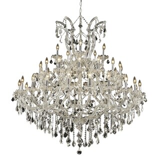 Fleur Illumination Collection Chandelier D:52in H:54in Lt:41 Chrome Finish (Chrome/spectra swarovski crystals) - Chandeliers For Bedrooms by Overstock.com