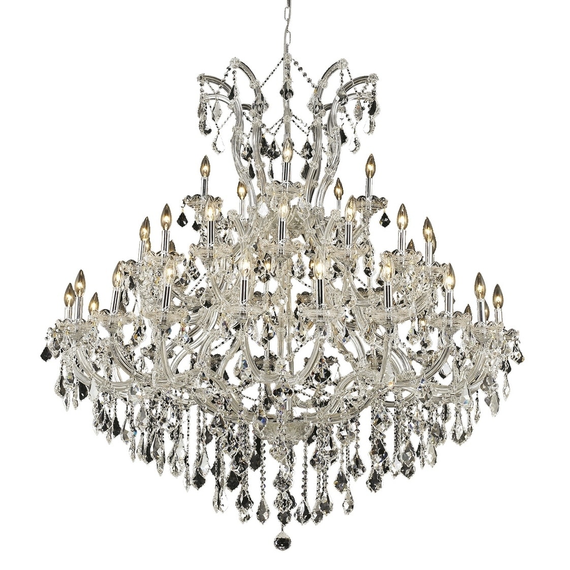 Fleur Illumination Collection Chandelier D:52in H:54in Lt:41 Chrome Finish (Chrome/royal cut crystals) - Chandeliers For Bedrooms by Overstock.com