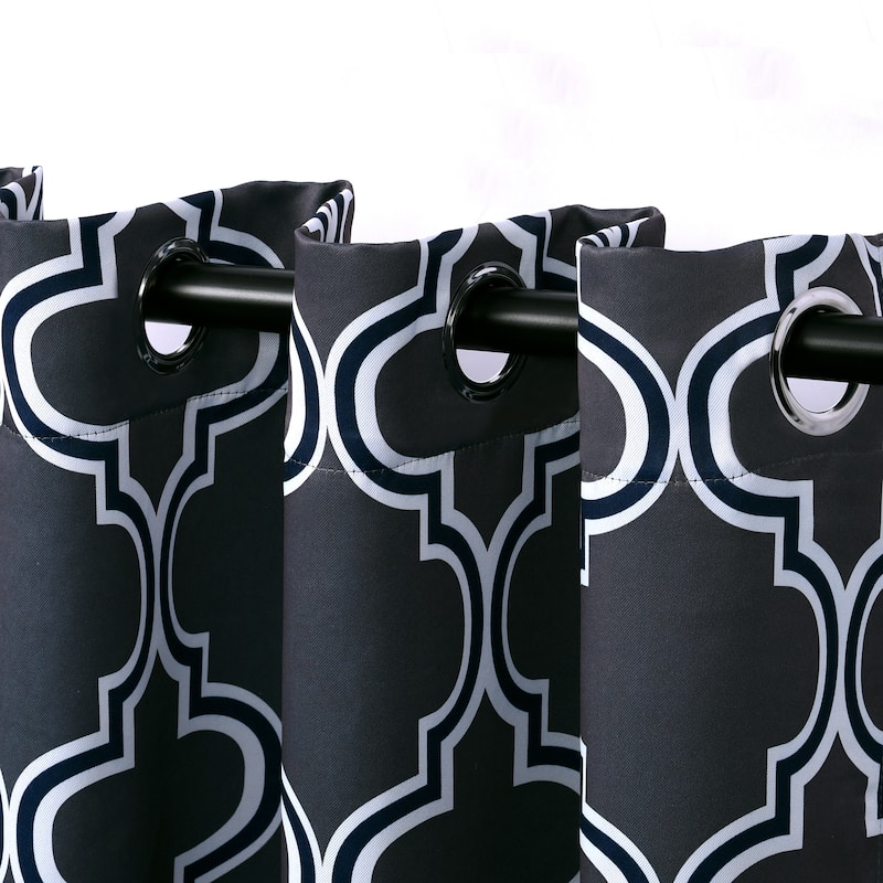 Superior Bohemian Trellis Room Darkening Grommet Curtain Panel - (Set of 2)