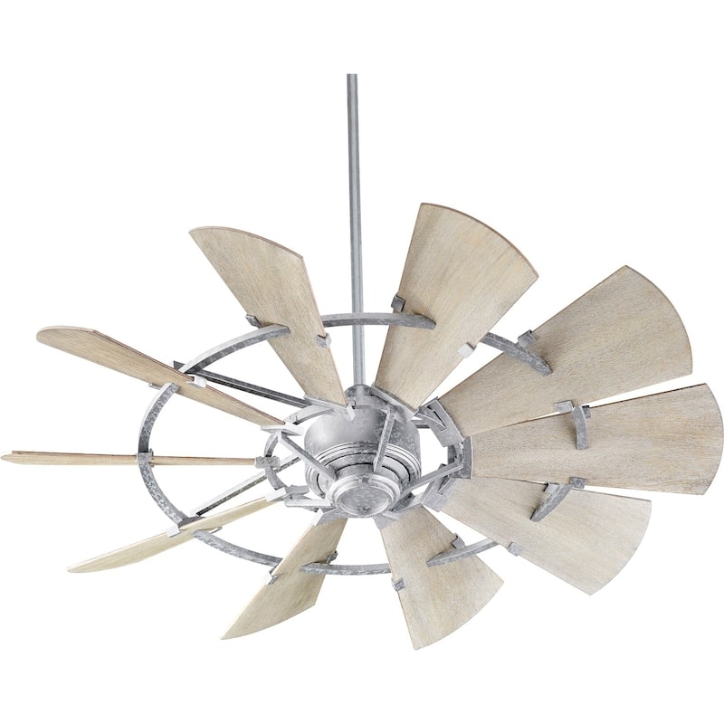 Windmill 52" Transitional 10 Blade Ceiling Fan. - 25 and Up Degrees - Galvanized - Indoor/Large space