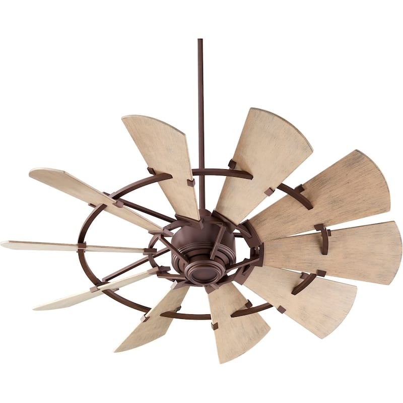 Windmill 52" Transitional 10 Blade Patio Ceiling Fan. - Oiled Bronze - 30 - Oil Rubbed