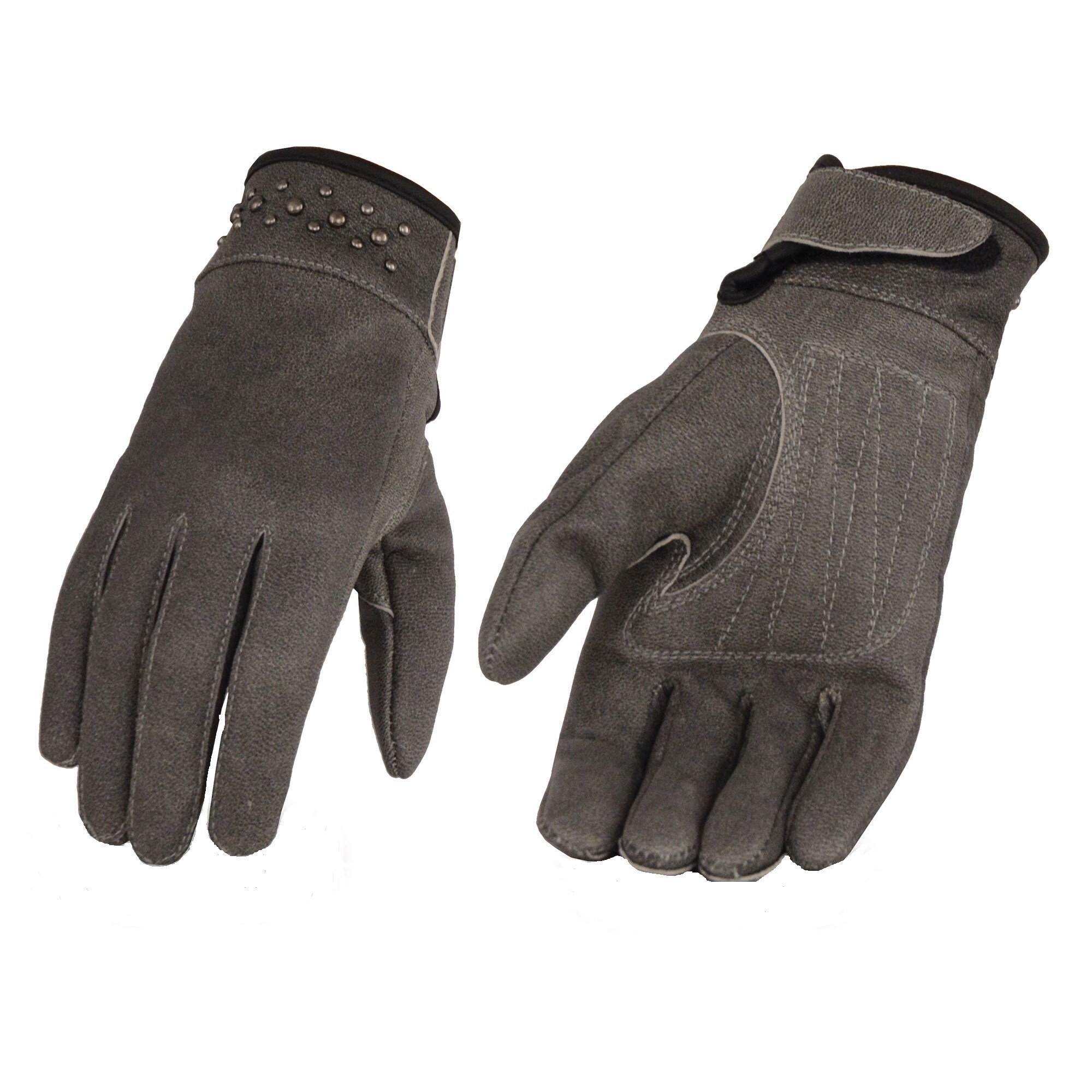 pale grey leather gloves