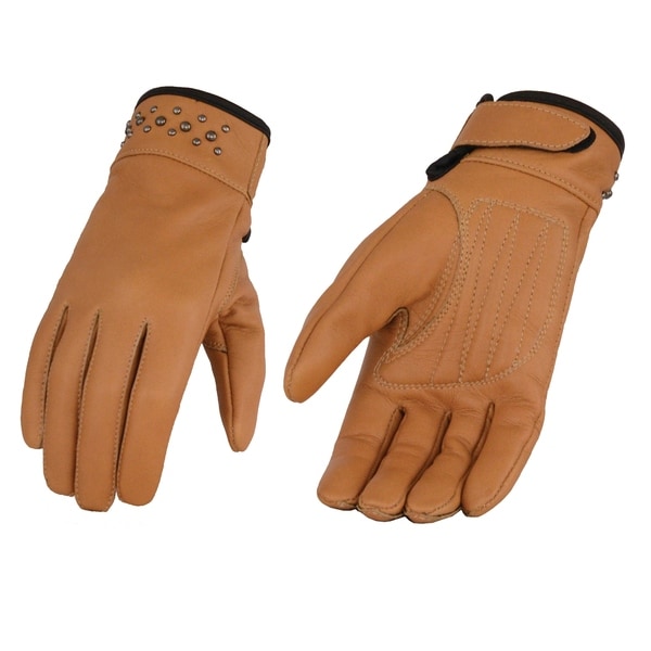 ladies light tan leather gloves