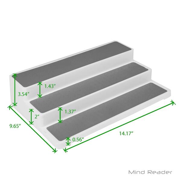 Shop Mind Reader 3 Tier Cabinet Step Storage Shelf Organizer Gray