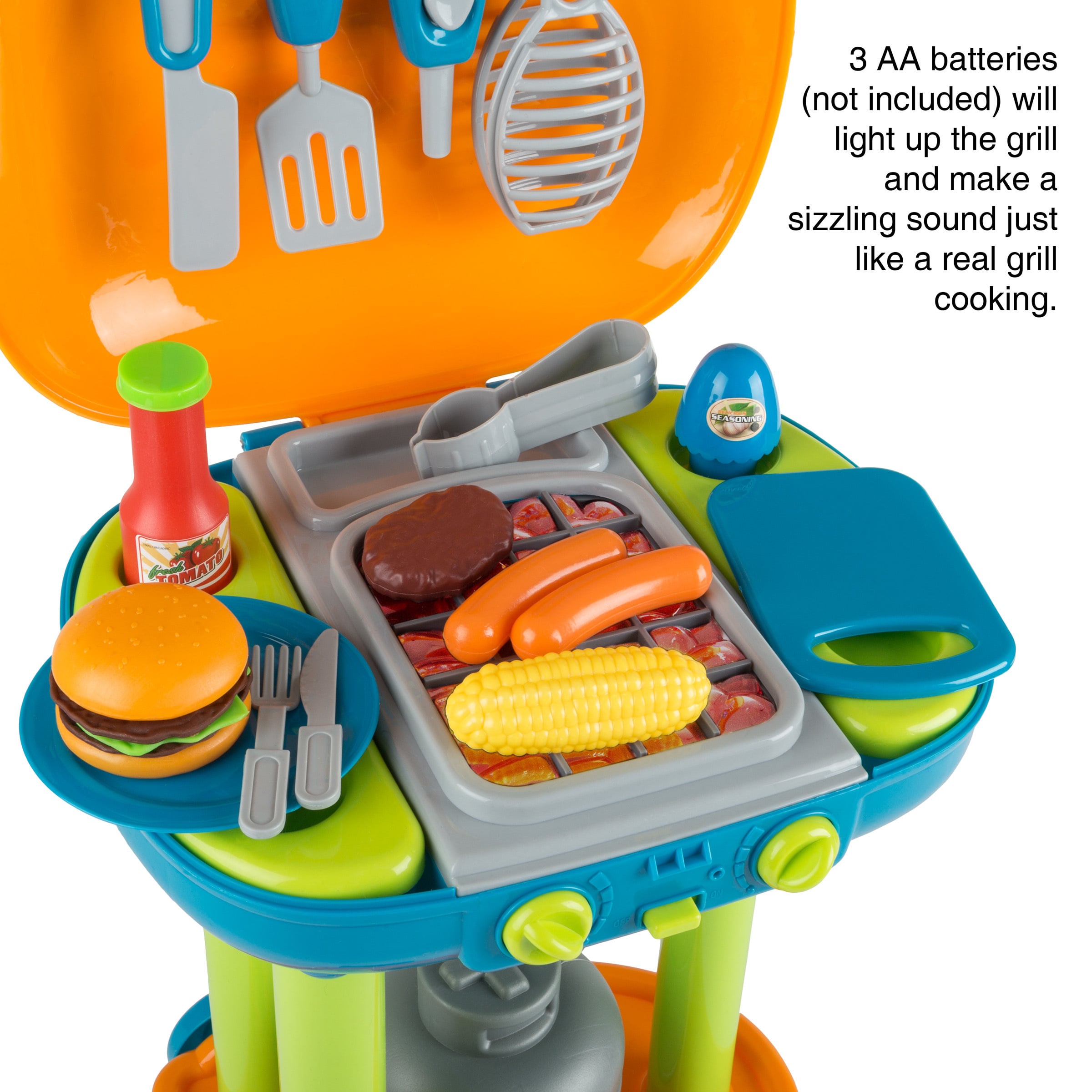 Shop q Grill Toy Set Kids Dinner Playset By Hey Play Overstock 3701