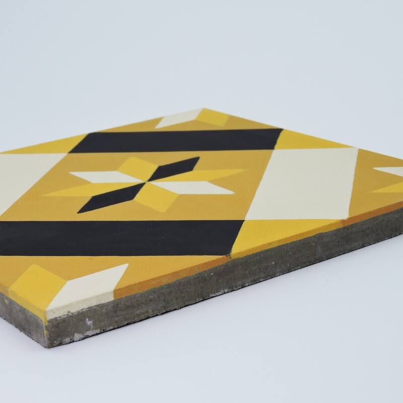 Handmade Kotoubia in Black and Yellow Tile, Pack of 12 (Morocco)