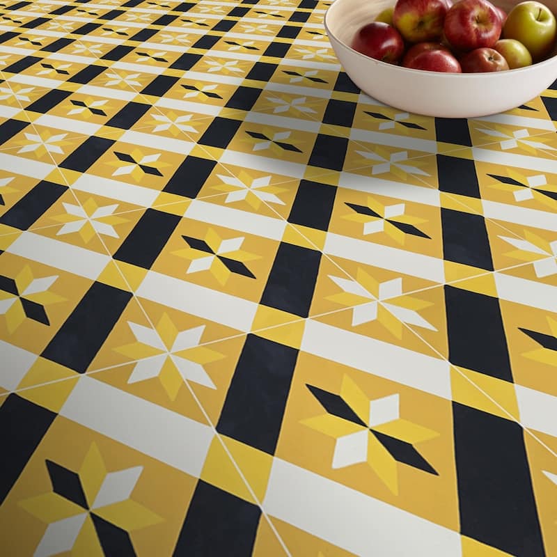 Handmade Kotoubia in Black and Yellow Tile, Pack of 12 (Morocco)