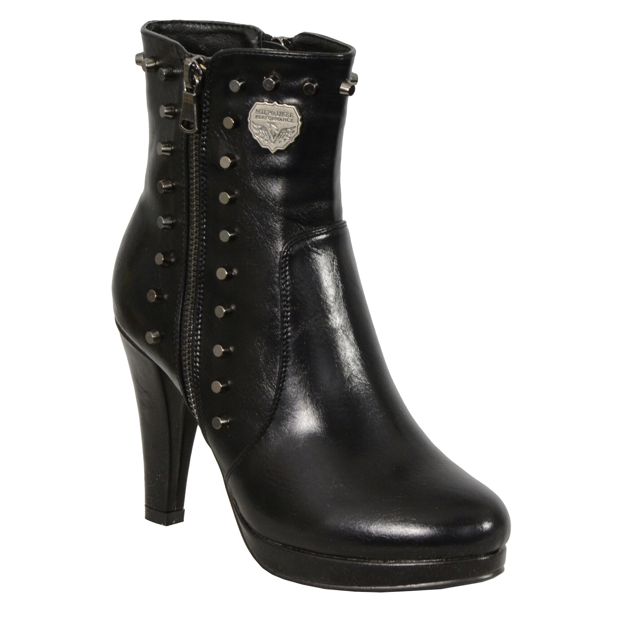 ladies leather heeled boots
