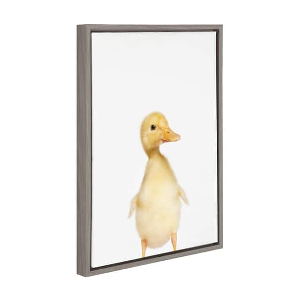 Sylvie Baby Duck Animal Print Portrait Framed Canvas Art Gray 18 X 24 Overstock 20385585