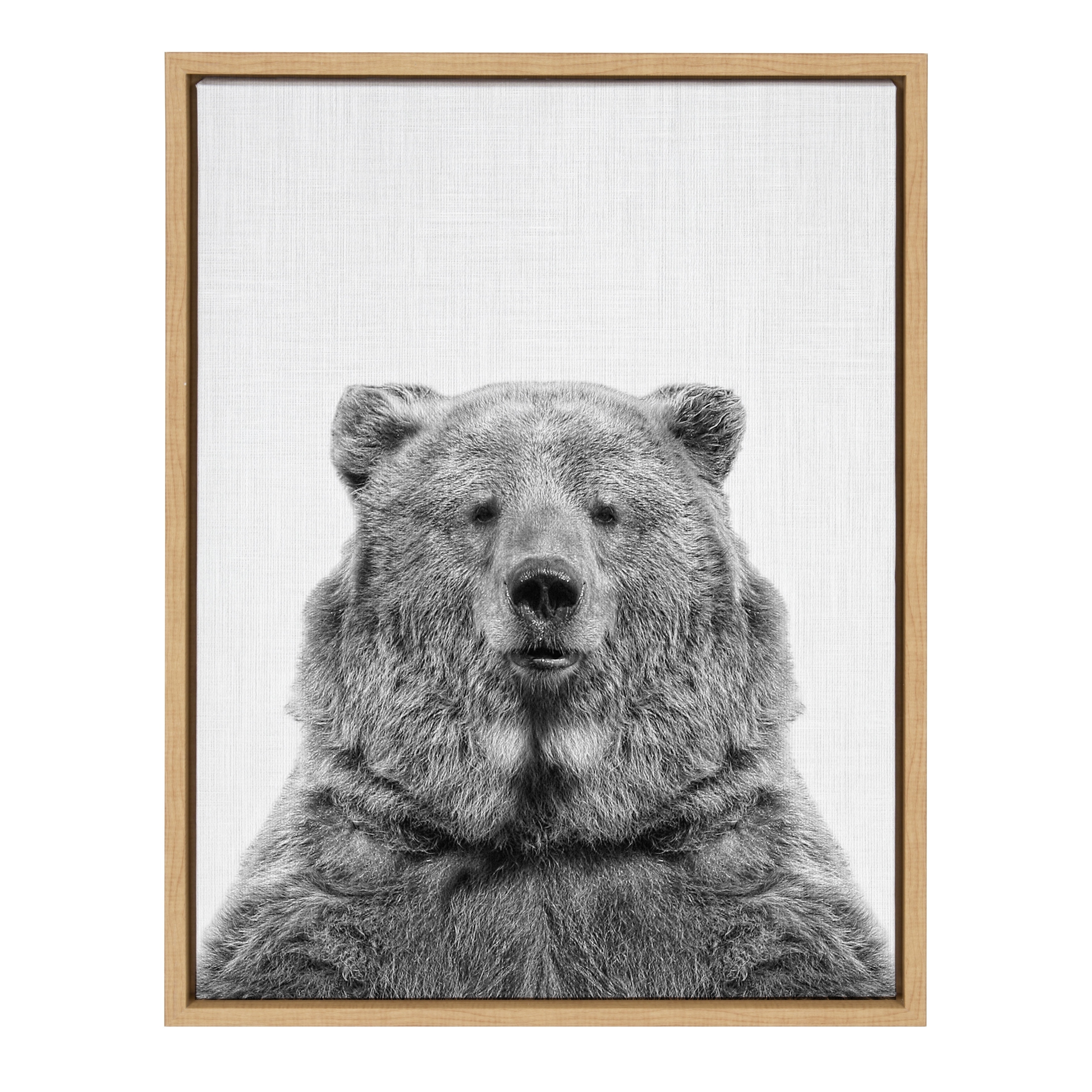 Sylvie European Brown Bear Portrait Framed Canvas Art, Natural 18x24 On  Sale Bed Bath  Beyond 20385608