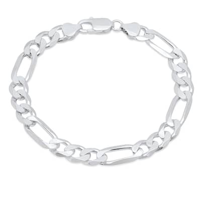 Sterling Silver 8 mm Figaro Bracelet