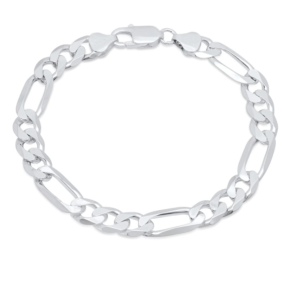 Sterling Silver 8 mm Figaro Bracelet
