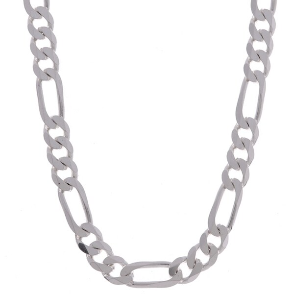 Shop Sterling Essentials Sterling Silver 8mm Diamond-Cut Figaro Chain ...