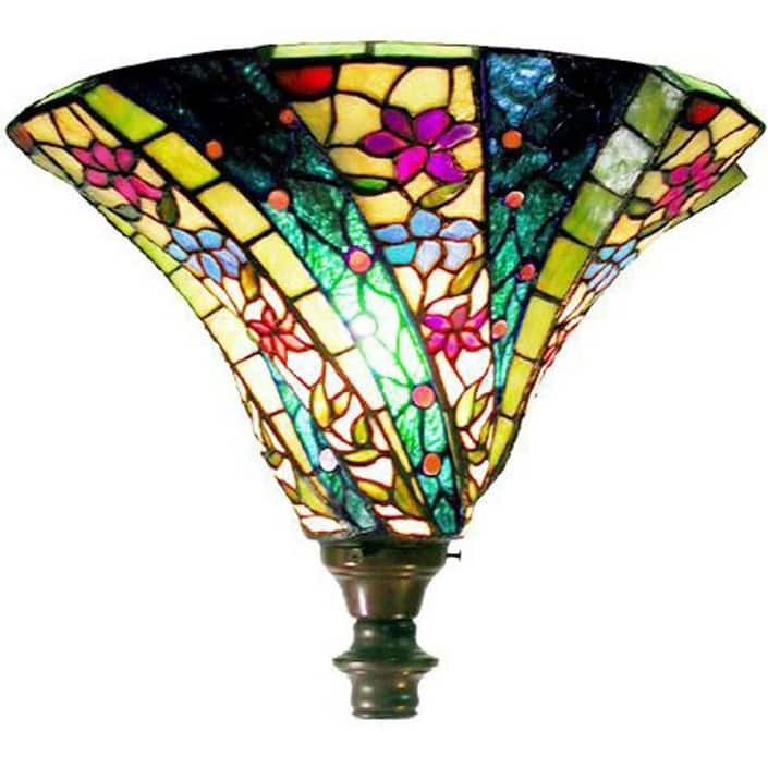 Tiffany-style 3-D Green Wave Torchiere