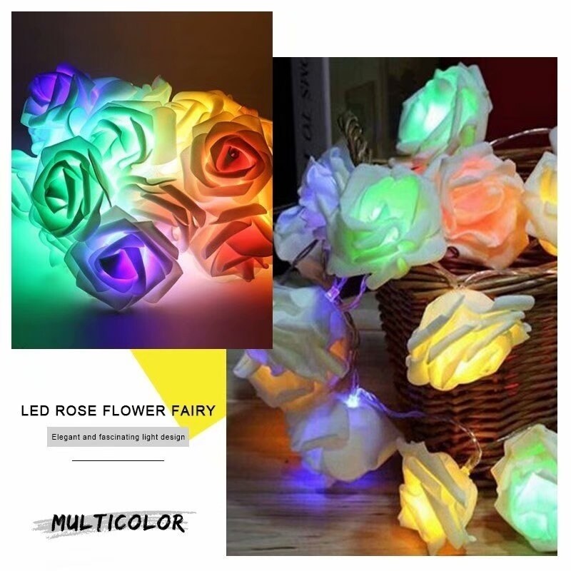 9 to 40 LED Rose Flower Fairy Wedding Party Christmas Decor Xmas String Lights 
