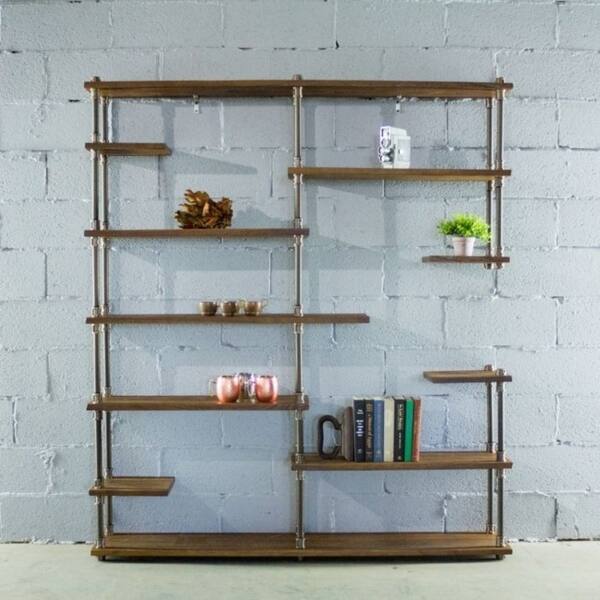 Furniture Pipeline Nashville Industrial Mid Century Etagere Bookcase Overstock 20442452