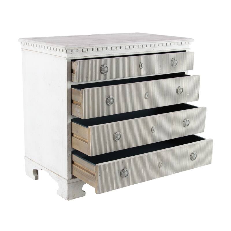 Farmhouse 33 x 35 Inch Rectangular 4-Drawer Wooden Chest by Studio 350