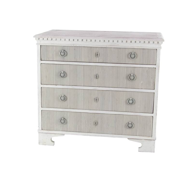 Farmhouse 33 x 35 Inch Rectangular 4-Drawer Wooden Chest by Studio 350