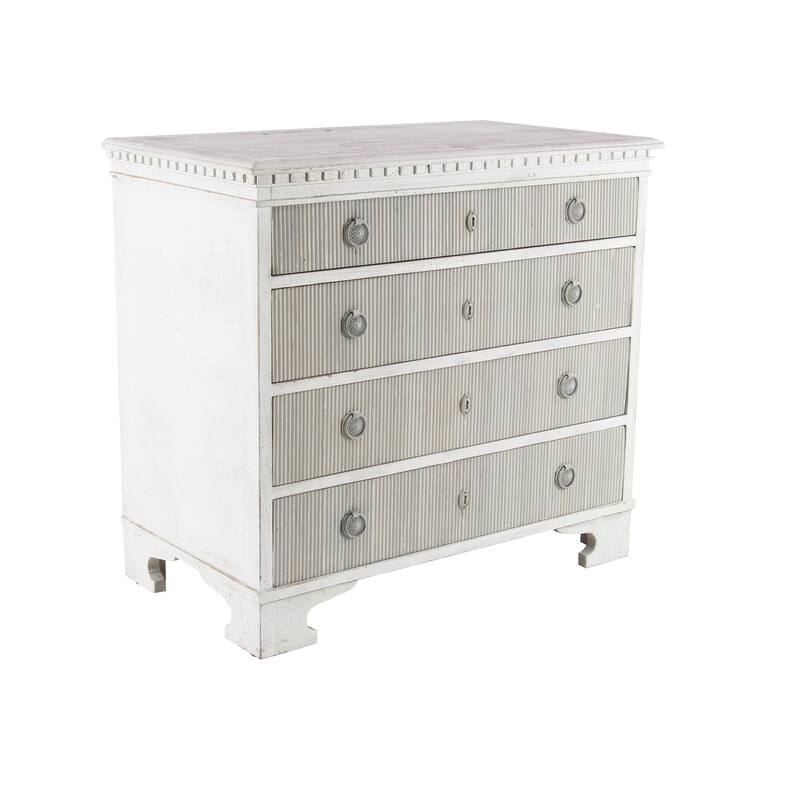 Farmhouse 33 x 35 Inch Rectangular 4-Drawer Wooden Chest by Studio 350
