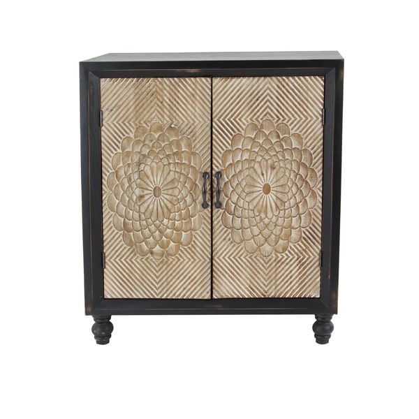 Shop Traditional 36 x 31 Inch Wood and Stainless Steel Two-Door Cabinet ...