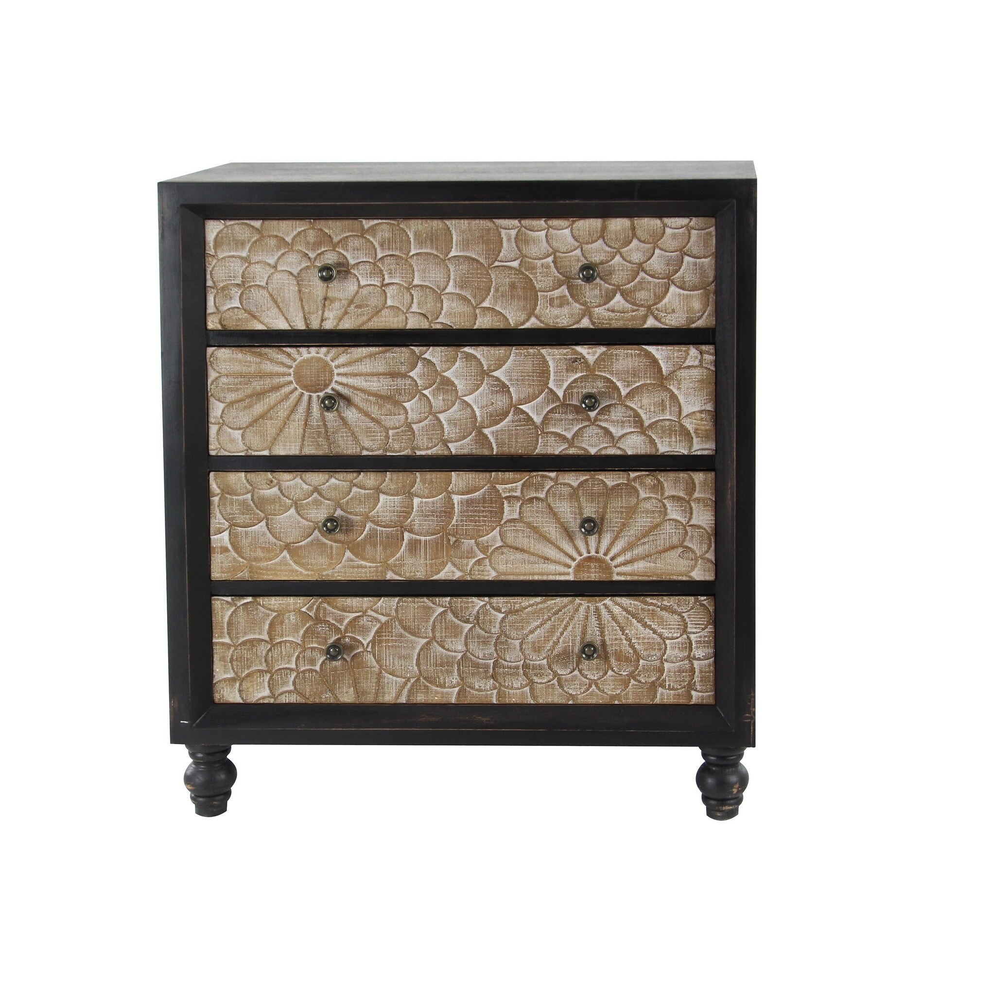 Shop Traditional 34 X 30 Inch Wood And Iron Four Drawer Cabinet