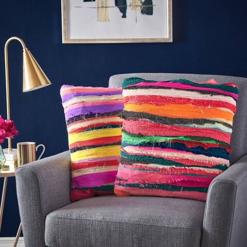 Rooney Square Wool Bali Pillow (Set of 2) by Christopher Knight Home