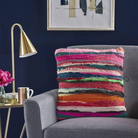 Rooney Handcrafted Boho Recycled Fabric Pillow by Christopher Knight Home