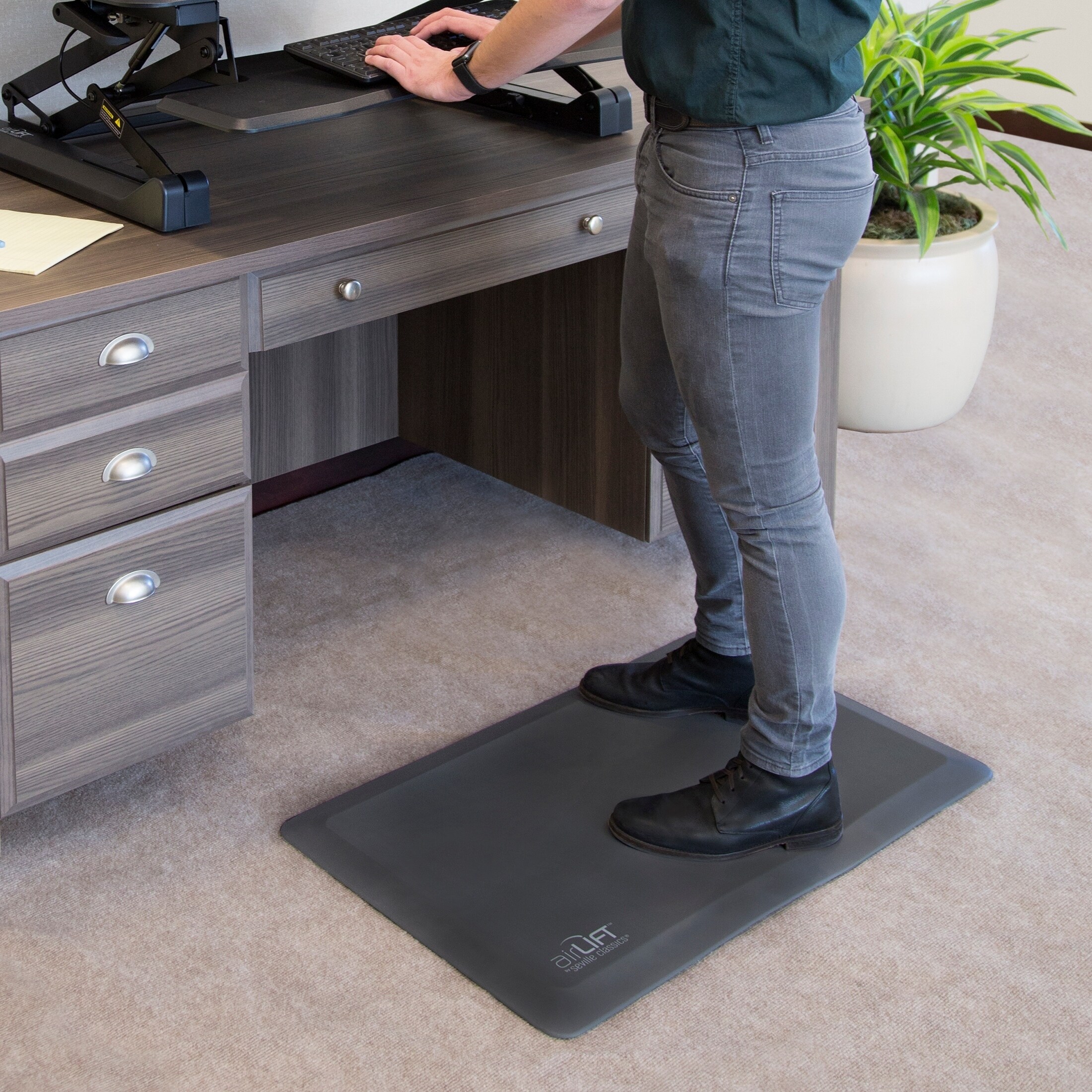 Shop Airlift Gray Anti Fatigue Comfort Mat For Stand Up Desks