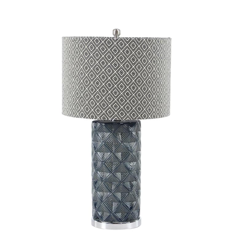 Grey Earthenware Contemporary Table Lamp 28 x 15 x 15 - Grey