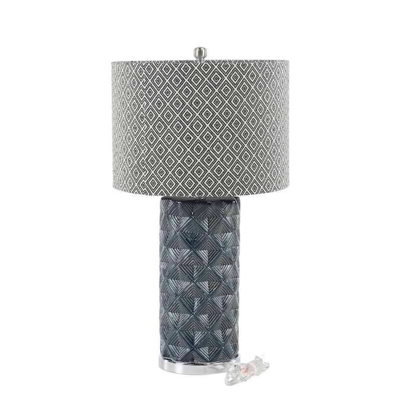 Grey Earthenware Contemporary Table Lamp 28 x 15 x 15