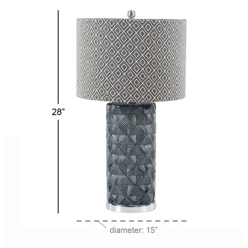 Grey Earthenware Contemporary Table Lamp 28 x 15 x 15