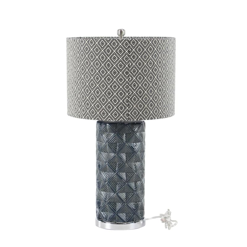 Grey Earthenware Contemporary Table Lamp 28 x 15 x 15