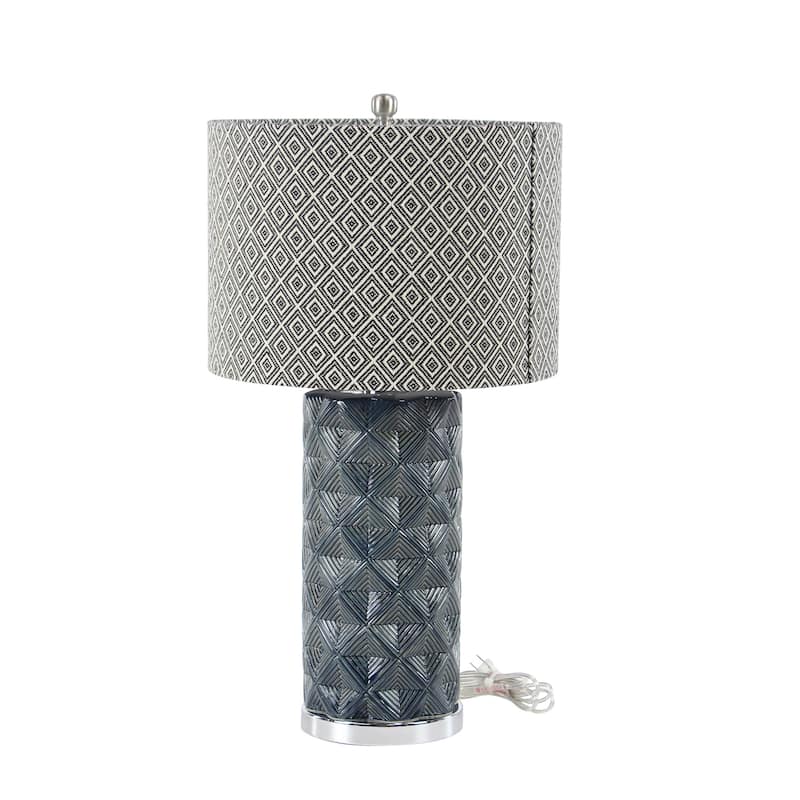 Grey Earthenware Contemporary Table Lamp 28 x 15 x 15