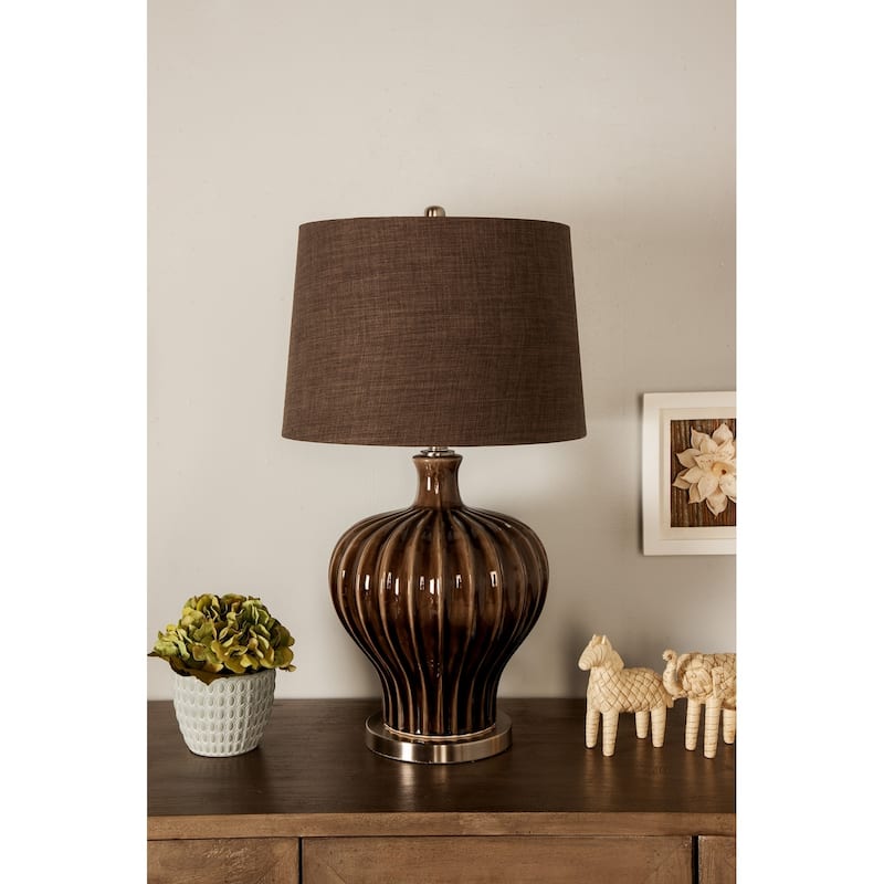 Brown Earthenware Modern Table Lamp 28 x 16 x 16