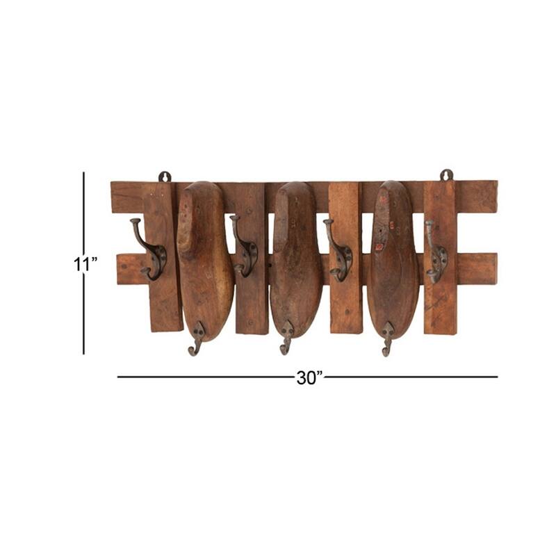 Vintage 7 Hook Hanger 30 x 11