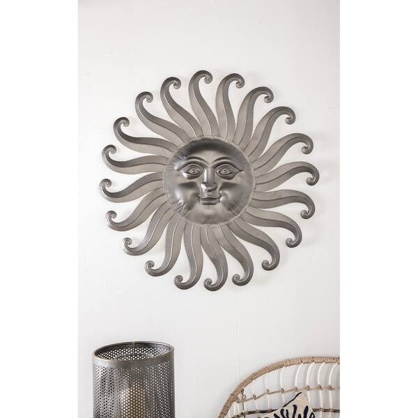 Traditional 30 X Inch Gray Iron Sun Wall Decor On X 30 Inch Gray Iron Sun Wall Decor